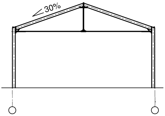 Крутоуклонный ригель с затяжкой, уклон верхнего пояса 30%