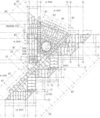 Балочная клетка в исходном проекте 